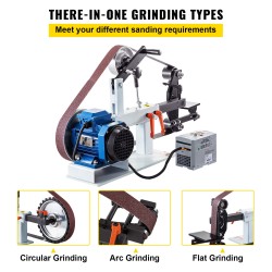 VEVOR Benchtop Disk & Belt Sander Bench Sander 1.5KW with Ph 427 x 30.5 cm Wheel Adjustable Sanding Belt, Central Machinery Belt