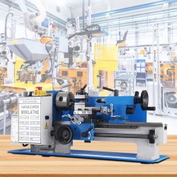 VEVOR Mini Metal Lathe 7x12 Inch Precision Variable Speed 2250RPM 400W Scale Telescopic Sets Metal Wood Working Lathe Automatic 