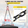VEVOR Chain Sling, 5/16 inch x 5 ft Lifting Chains with Hooks, G80 Engine Chain Hoist Lifts, 11000 lbs/5 Ton Capacity Lifting Sl