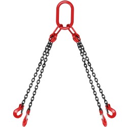 VEVOR Chain Sling, 5/16 inch x 5 ft Lifting Chains with Hooks, G80 Engine Chain Hoist Lifts, 11000 lbs/5 Ton Capacity Lifting Sl