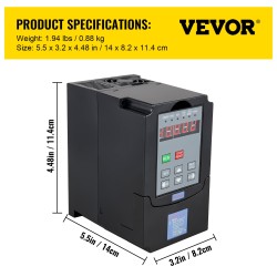 VEVOR VFD motoru draiveris 1.5KW VFD mainīgā frekvence draiveris mainētājamotoram ātruma vadībai 2ZS 7A 220-250V (1.5KW 220V)
